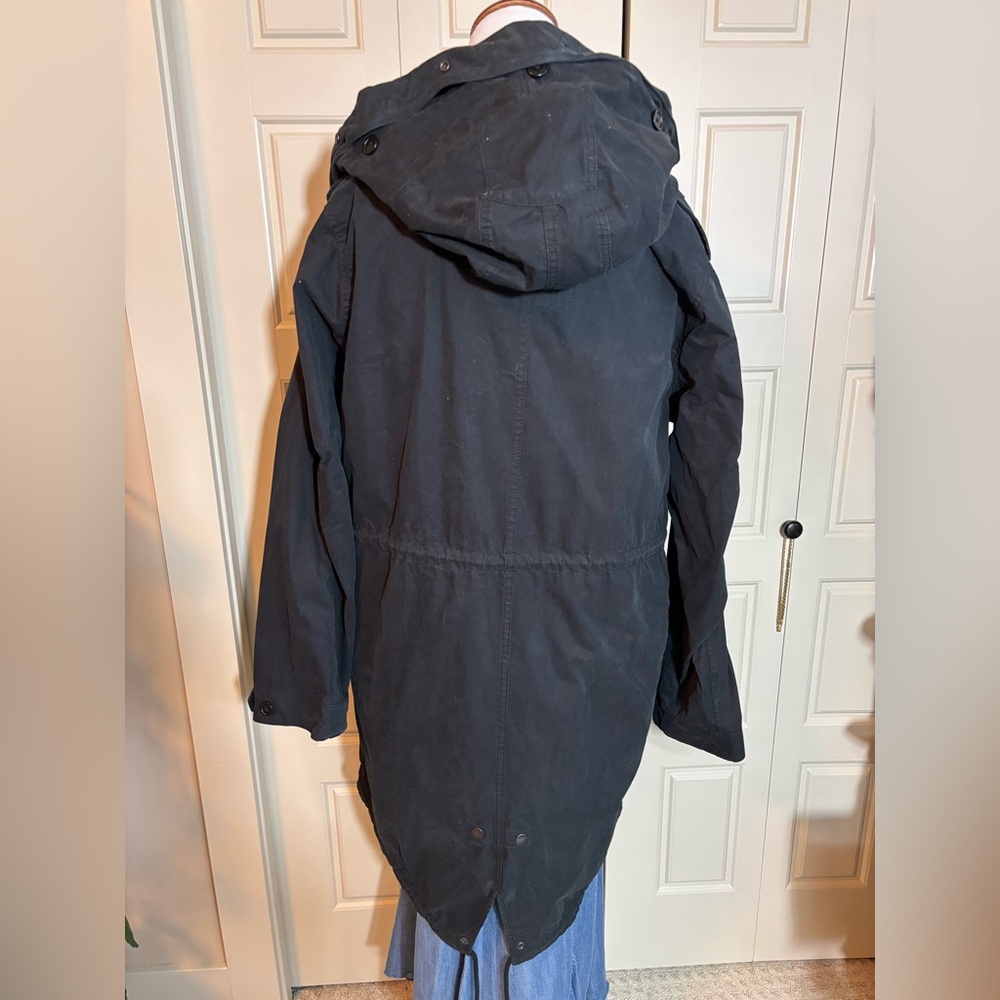 Aritzia Community Black Hooded Jacket, sz L removable lining, no fur - Picture 5 of 7